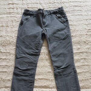 Express Gray Slim Moto Pants with Zip Pockets